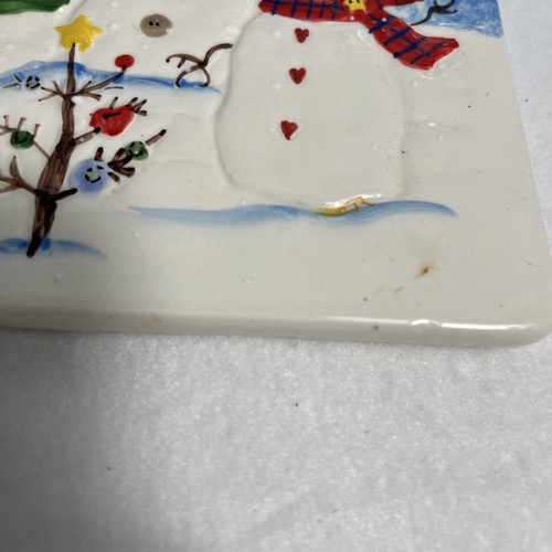 4- St. Nicholas Square Button Up Snowman Family Trivet/Hot Plate 7"×7" - Picture 7 of 12