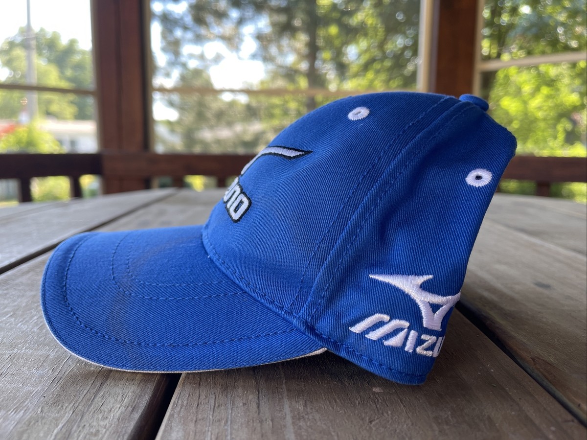 MIZUNO × NEW VINTAGE GOLF ハット ミズノ ゴルフハット vintage Mizuno Blue & White Strapback Golf Hat Adjustable