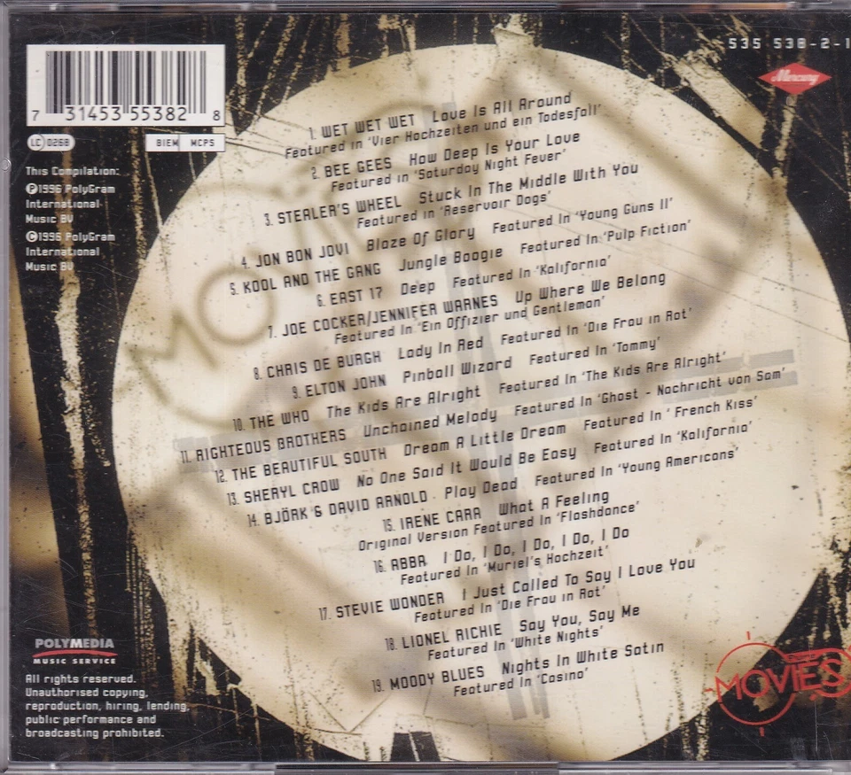 Pure Movies - Björk, East 17, Elton John, Bee Gees u. a. - CD-884- vg++ - Bild 2 von 2