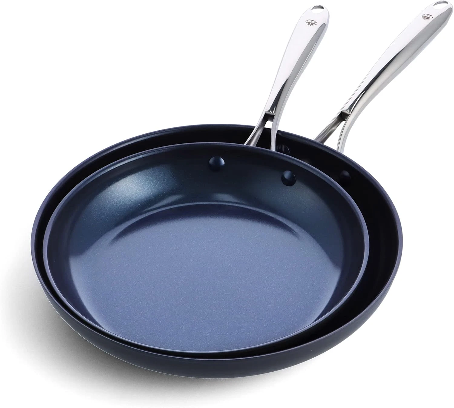 10" & 12" Nonstick Skillet Frying Pan Set, Ceramic, Dishwasher Safe, Gray