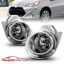 [Glass]For 2015-2018 Toyota Prius C Bumper Fog Lights w/Switch+Harness+Bulbs