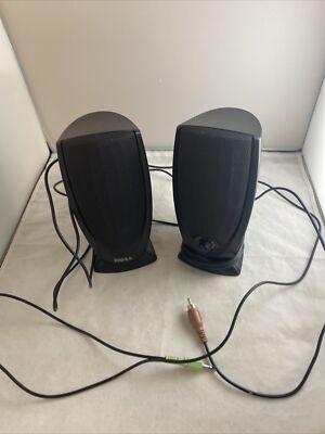 Dell A215 Computer PC Speakers Black Set of 2 No Power Cord. Work Well.