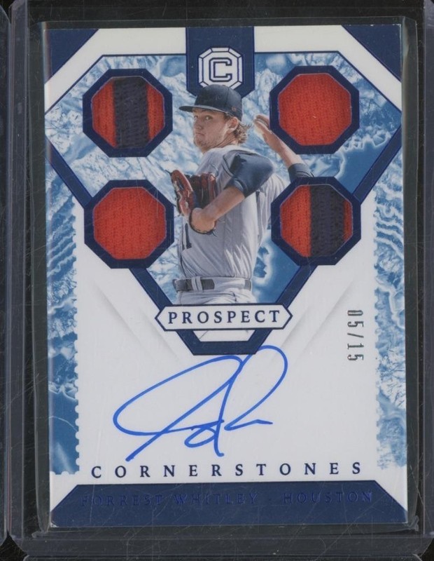 2019 Panini Chronicles FORREST WHITLEY RC Auto Quad Patch /15 Quartz MLB NC11