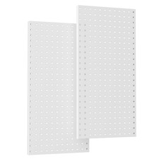 2 Pack 12x24 Inch Heavy Duty Metal Pegboard Tool Wall Panels Grey