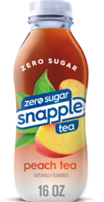 Snapple - Zero Sugar Peach Tea - 16 fl oz (CASE OF 24 Plastic Bottles)