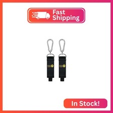 Hook 'n Hang Wrap-It Storage Straps - 12" 2-Pack Black - Carabiner Straps for