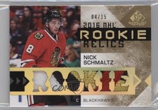 2016-17 SP Game Used Rookie Relics Blends 4/15 Nick Schmaltz #RRB-NS Patch 0c3