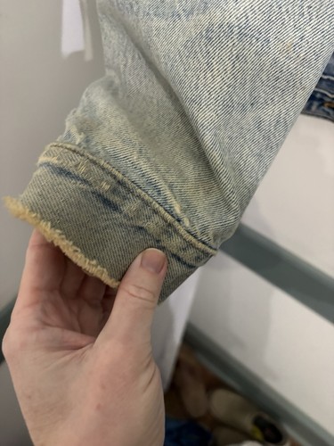 Vintage Levi Strauss Denim Trucker Jacket USA Men's Sz L 70507-0389. Distressed by Levi's, Size L, $34.99 - Photo 15