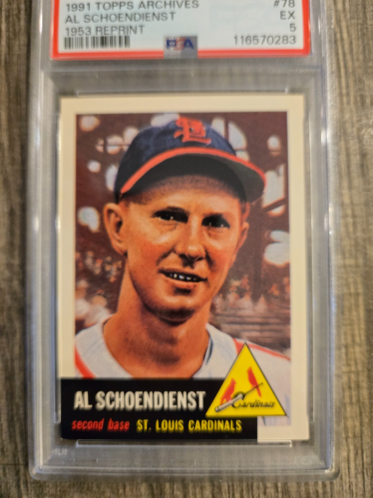 1953 Topps #78 Red Al Schoendienst PSA 5 Graded Baseball Card MLB Cardinals
