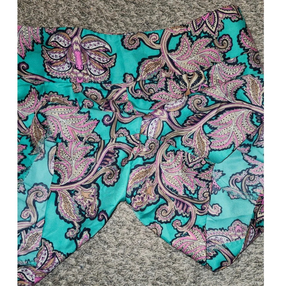 LOFT 佩斯利印花短裤绿松石粉色女式 4 码 — 第 3/4 张图片