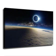 Stunning Photos of Lunar Eclipse From Satellite Images From Space Art Poster 