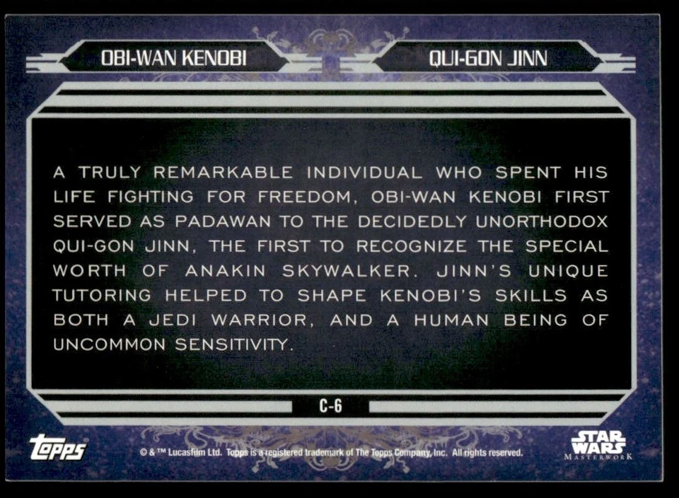 2015 Star Wars Masterwork COMPANIONS OBI-WAN KENOBI QUI-GON JINN - Image 2 of 2