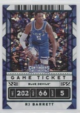 2020 Panini Contenders Draft Picks Game Ticket Green Explosion RJ Barrett 02sc
