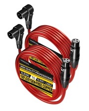 VANDESAIL XLR Cables 15ft Right Angle XLR Cable Microphone Cable 2 Pack Male ...