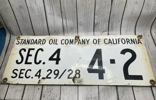 Vintage Standard Oil Company Of California Porcelain Sign 4-2