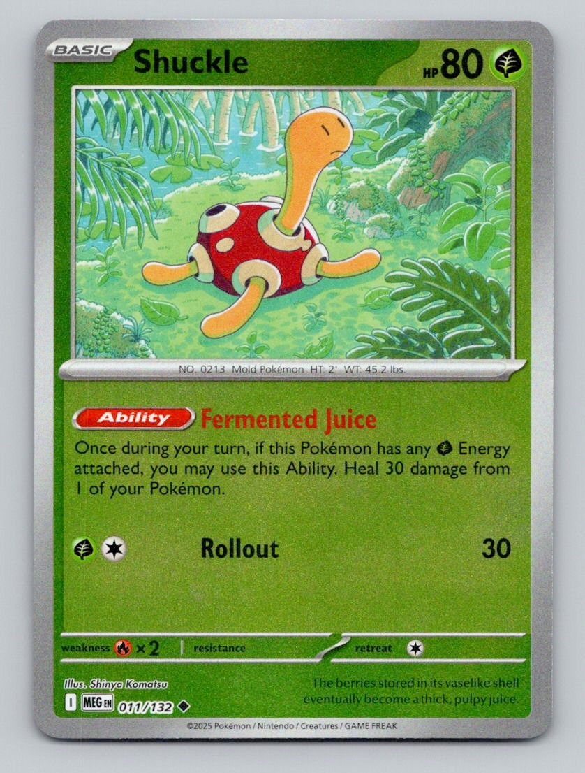 Shuckle 011/132 Uncommon Mega Evolution Pokemon Reverse Holo Near Mint