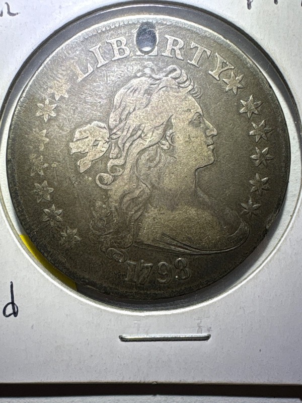 Holed 1798 draped bust dollar heraldic eagle!