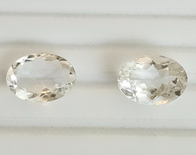 Lot of 2 Clear Quartz 18x13mm Oval Cut