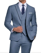 3 Pcs Men's Suits Gentleman Simple Slim Fit Breasted Business