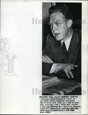 1939 Clarence Hathaway Editor The Daly Worker Communist Paper 9X7 Wirephoto