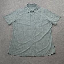 KUHL Shirt Mens L Green Persuadr Short Sleeve Button Up Outdoor Performance 7428