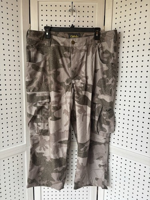 #ad Cabela#x27;s Camo Hunting Cargo Pants Men#x27;s 36 Short READ MEASUREMENTS $3.99