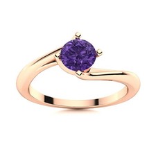Sterling Silver Crown Chakra Amethyst Stone Solitaire Mother Ring Jewelry