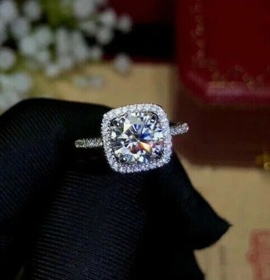 2.90 CTW Round Lab Grown Diamond Engagement Ring IGI Cert E VVS2 14k White Gold