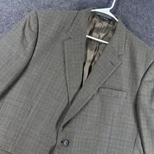 Jos. A. Bank Blazer Mens 48R 48 Regular Brown Wool Houndstooth Sport Coat Jacket