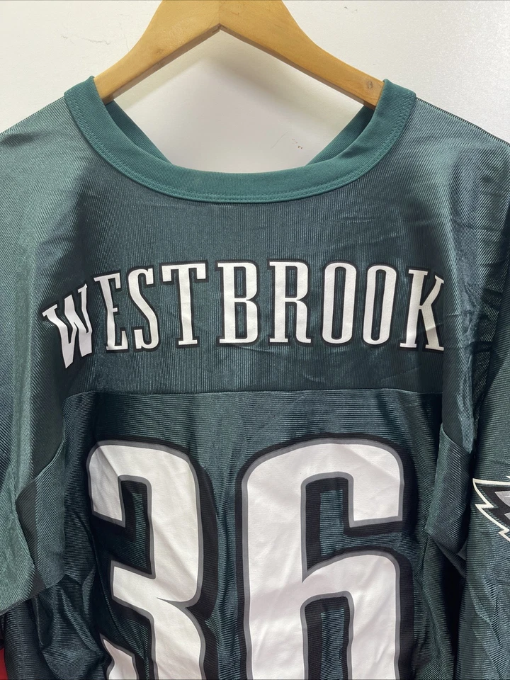 Camiseta deportiva de fútbol americano vintage Philadelphia Eagles Brian Westbrook Reebok NFL talla L Foto 3 de 4
