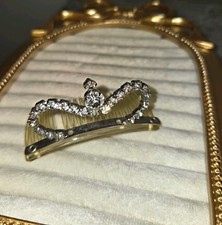 Rhinestone Tiara Hair Comb Silver Tone Bridal Princess Crown Vintage Style