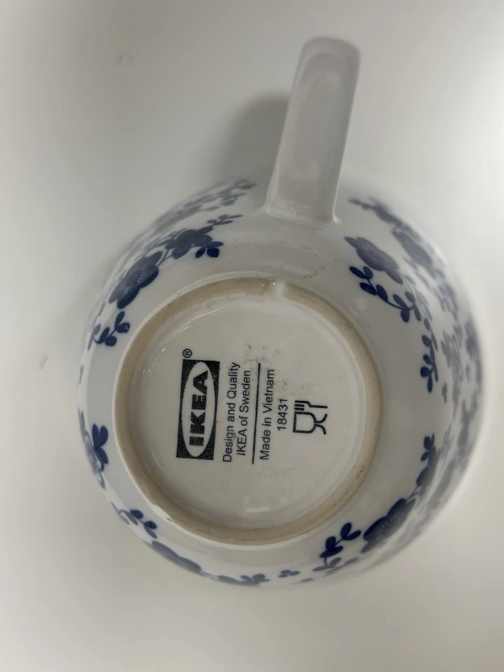 Tazas de té de café con flores azules Ikea 15199 azul blanco - Juego de 2 - 4"x4" Foto 4 de 4