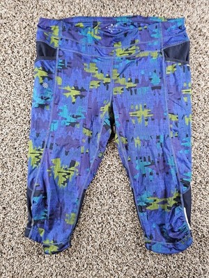 Athleta Womens Sz XL PURPLE BLUE Pebble Be Free Compression Kicker Capri Pants
