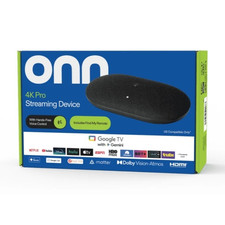 onn. 4K Pro Streaming Box Google TV Black Dolby Vision Dolby