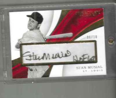 2017 Panini  - Immaculate Parchment Signatures Stan Musial # 6 0f 10 jersey nmbr
