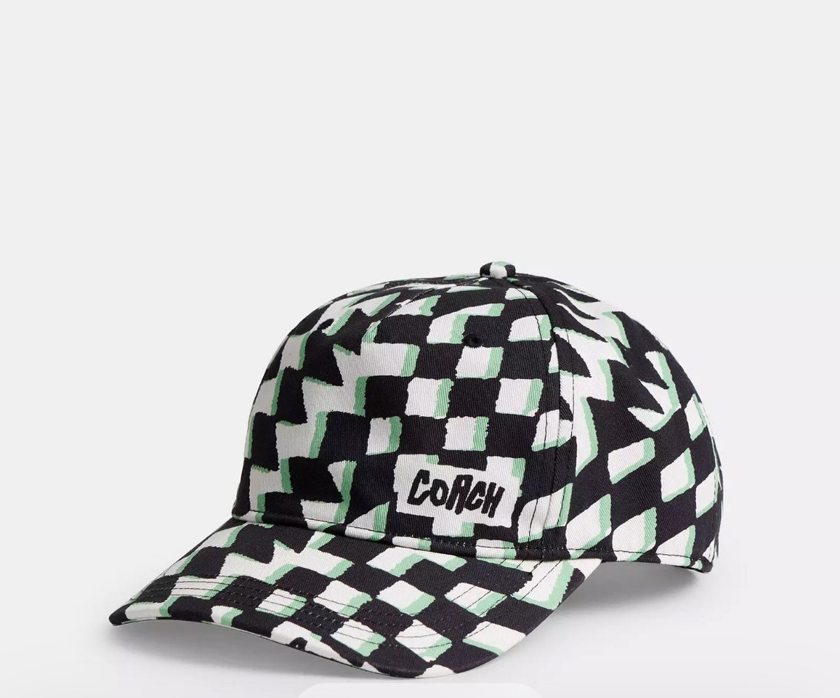 Coach Surfer Geo Check Print Baseball Hat