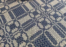 NEW PRIMITIVE THROW NAVY TAN WOVEN BLANKET CAMBRIDGE 52" x 74" Farmhouse Rustic