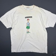 Vintage Fruit of the Loom Man of the Year Trader Jon's T-Shirt XL USA Made Y2K