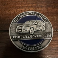 Virginia State Police Cigar Club Challenge Coin State Trooper