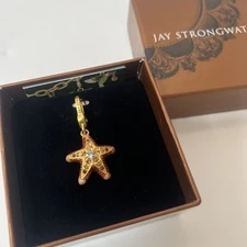 NEW JAY STRONGWATER STARFISH CHARM / PENDANT SWAROVSKI CRYSTALS W BOX