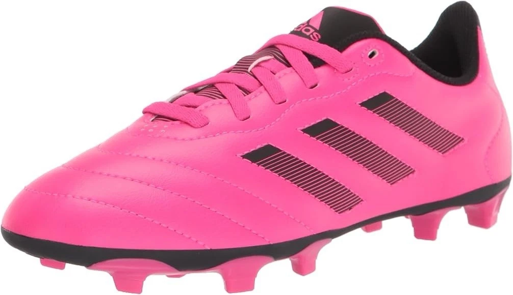 Scarpe da calcio Adidas Goletto VII per bambini nuove con etichette squadra shock rosa nero taglia 4