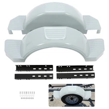 GRAY 2 SINGLE AXLE TRAILER FENDERS FOR 13" WHEELS TIRES SKIRT BOAT PAIR