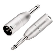 1/4 TS Mono to XLR Adapter, Unbalanced Quarter Inch 6.35mm Male to XLR Male A...