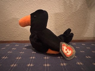 VINTAGE TY Mint Beanie Baby CAW the Crow 3rd Gen Hang Tag PVC Pellets 1995