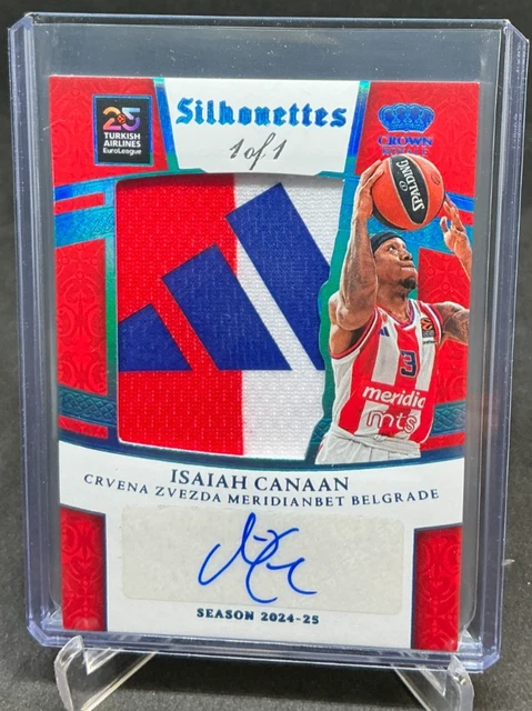 2024/25 Crown Euroleague Silhouettes ISAIAH CANAAN ADIDAS LOGO PLATINUM AUTO 1/1