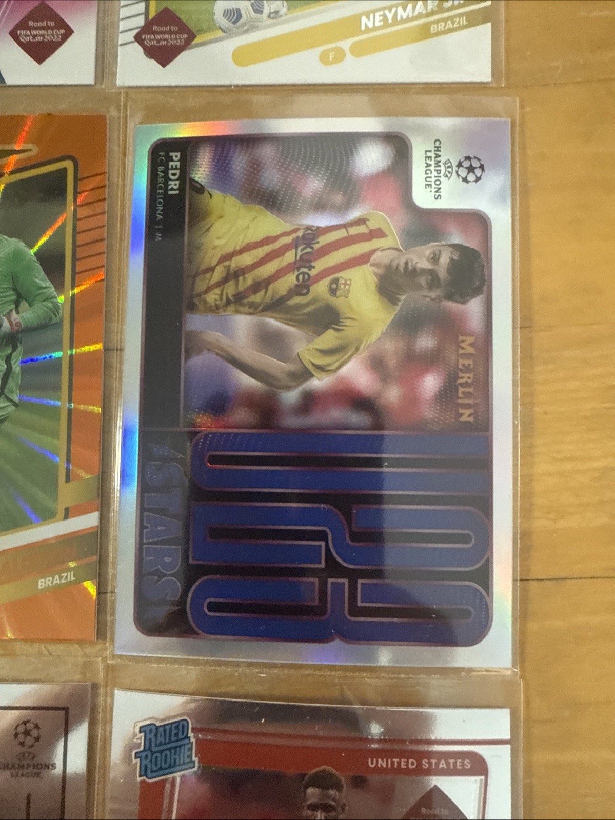 12 Card Soccer Lot - World Cup Pedri Silver Mbappé Saka Silver Rashford Neymar view 3