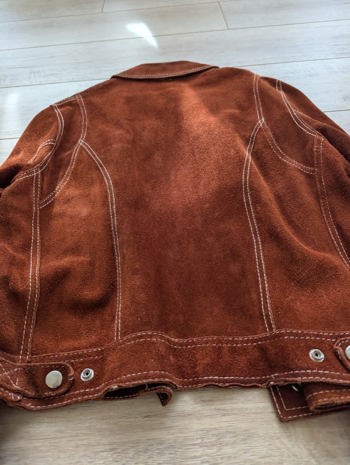 Vintage Brown Suede Button Front Basic Jacket Men… - image 14