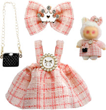 Clothes for LA BUBU 17Cm Doll NO Doll ,Outfit for LA Bubu,Dress and Hairpin Set