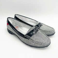 MARC JOSEPH Shoes Size 6 Union Golf Driving Moccasins Penny B&W Luxury Loafer
