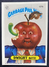 TOPPS Garbage Pail Kids Sticker #121b DWIGHT BITE 1986 Series 3